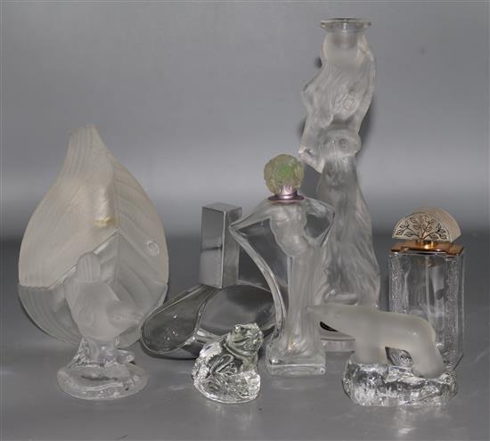 A group of glass perfume bottles